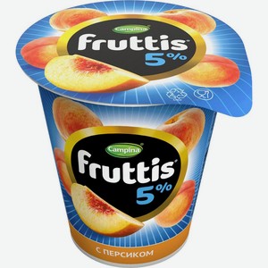 Йогуртный продукт Fruttis Сливочное лакомство персик 5% 290г, 290 г