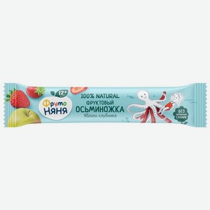 Десерт ФрутоНяня Фруктовые кусочки яблоко-клубника с 12 мес. 16г, 16 г