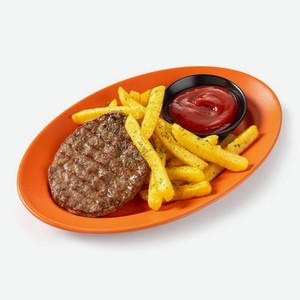 Бифштекс с картофелем фри 145г, 145 г
