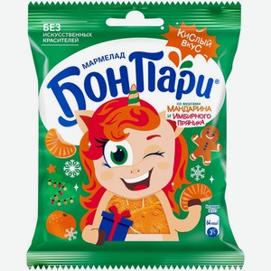 Мармелад Бон Пари Новогодний микс Мандарин и имбирный пряник 100г