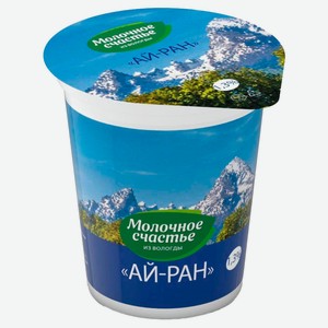 Напиток кисломолочный Айран «Молочное счастье» с солью 1,3% БЗМЖ охлажденный, 200 г