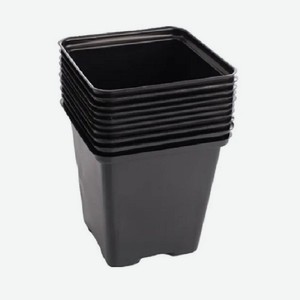 Горшок для рассады пластиковый квадратный V 210, 70х70х65 мм, черный, 5 шт