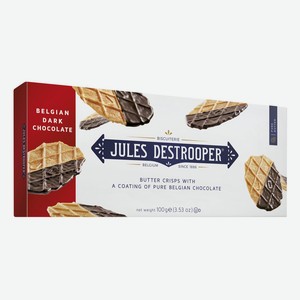  Jules Destrooper  Печенье  Butter Crisps  с темным шоколадо