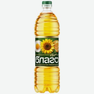 Масло Благо подсолнечное рафинированное вымороженное 1л, 1 л