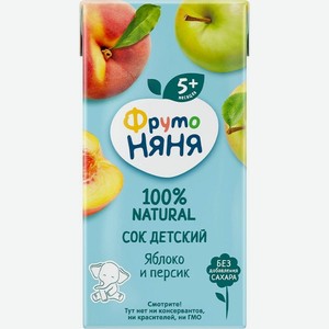 Сок ФрутоНяня Яблоко и персик с 5 мес. 200мл, 200 мл