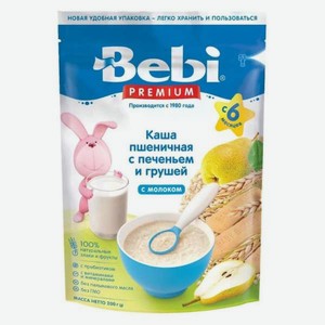Молочная каша Bebi Premium Пшеничная с печеньем и грушей