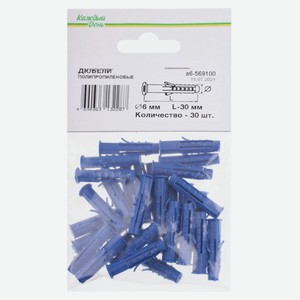 Дюбель «Каждый день» полипропиленовый 6x30, 30шт