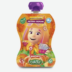 Пюре фруктовое «Фиксики» яблоко персик с 5 мес., 90 г