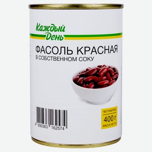 Фасоль красная «Каждый день» в собственном соку, 400 г