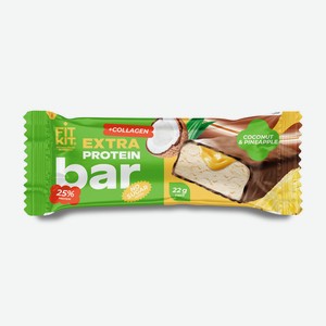 Батончик Fit Kit Extra Protein Bar кокос, ананас глазир., 60