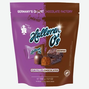 Конфеты Halloren O´s с начинкой брауни в темном шоколаде, 144 г
