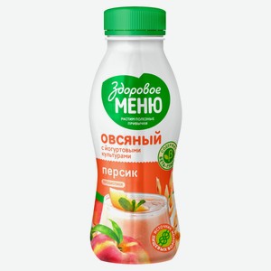 Йогурт питьевой «Здоровое меню» Овсяный персик охлажденный, 250 мл