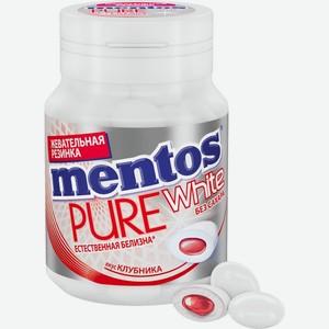 Жевательная резинка Mentos Pure White Клубника 54г, 54 г