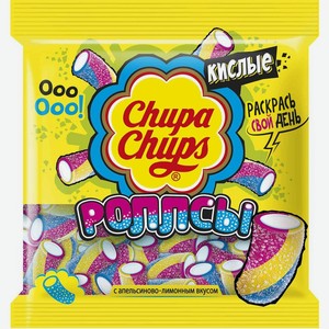 Жевательный мармелад Chupa Chups Роллсы с Апельсиново-лимонным вкусом кислые 150г, 150 г