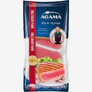 Тунец Agama филе-кусок без кожи замороженный 400г, 400 г