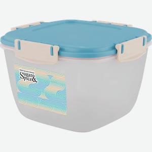 Контейнер для продуктов SUGAR&SPICE Barberry, герметичный, квадратный, голубой, 1.35л