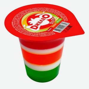 Желе Джелео многослойное вишня-персик-яблоко 0.04%, 150 г