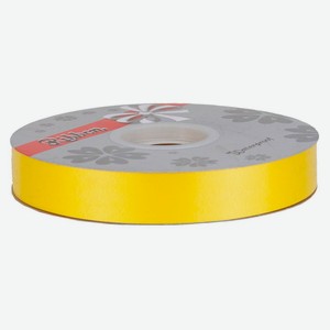 Лента флористическая полипропилен желтая для цветов и подарков 20 мм х 91 м, 1 шт