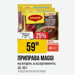 ПРИПРАВА MAGGI на второе, в ассортименте, 26-30 г