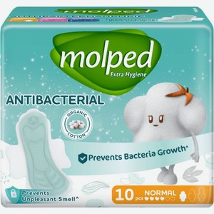 Прокладки Molped Extra hygiene нормал женские гигиенические с крылышками 10шт, 10 шт