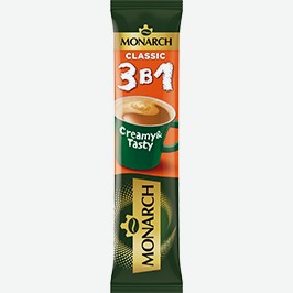 Напиток Кофейный Монарх Классик, Растворимый, 3 В 1, 13,5 Г