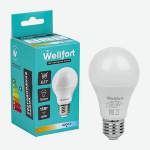 Лампа светодиодная Wellfort груша 15Вт Е27 холодный