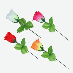 Цветок искусственный в виде розы, 35-40 см, 4 расцветки.