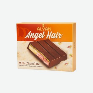 Шоколад молочный Alyan Angle Hair с фисташковым кремом и пишмание, 80г