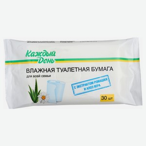 Влажная туалетная бумага «Каждый день», 30 шт