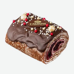 Торт-рулет блинный с вишней и шоколадом У Палыча 300г