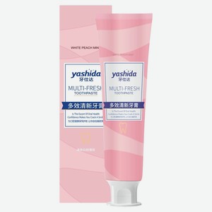 YASHIDA Зубная паста мультиэффектная Белый персик и мята, 100 гр