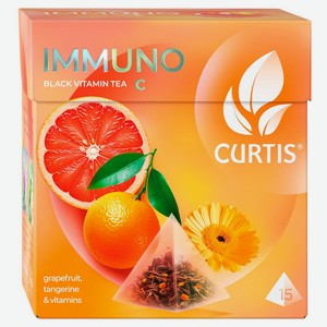 Чай черный CURTIS Immuno с цедрой апельсина и лимона, 15 пирамидок
