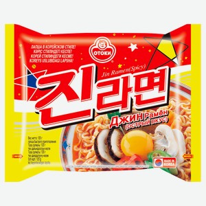 Лапша Ottogi Джин рамен острая Корея, 120 г