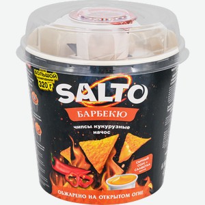 Чипсы Salto Nachos&Cheese Барбекю с сырным соусом и влажная салфетка 320 г