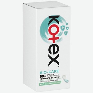 Прокладки Kotex Bio-Care экстра тонкие ежедневные 20шт., 20 шт
