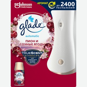 Освежитель воздуха GLADE Automatic Пион и сочные ягоды, основной блок, 269мл