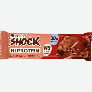 Батончик протеиновый FITNESSHOCK Шоколад, 30% протеина, без сахара, 40г