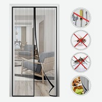 ШТОРА СЕТКА АНТИМОСКИТНАЯ ДВЕРНАЯ НА МАГНИТАХ 100*210 см, цвет шоколад, черный