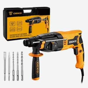 Перфоратор сетевой DEKO DKH900 в кейсе с набором из 5 буров