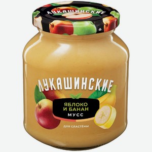 Мусс Лукашинские десерты нежный яблочно-банановый 370 г