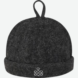 Шапка для бани и сауны ГЛАВБАНЯ Докер, серый войлок с вышивкой, Арт. Б401619