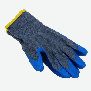 Перчатки садовые с резиновым полуобливом INBLOOM , полиэстер 10 размер, 23см, 70г