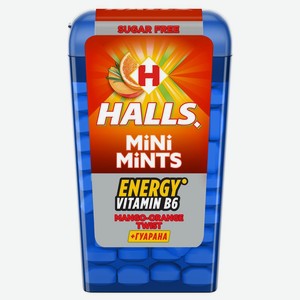 Конфеты Halls Mini Mints Mango-Orange Twist без сахара со вкусом манго и апельсина, 12,5 г