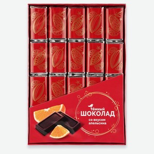 Шоколад темный АШАН Красная птица со вкусом апельсина, 20х5 г