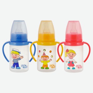 Бутылочка «ПоМа» с ручками с силиконовой соской со средним потоком с 4 мес., 140 мл