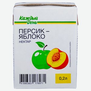 Нектар «Каждый день» персико-яблочный, 0,2 л