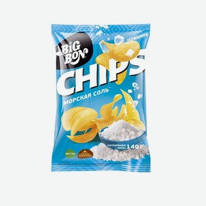 Чипсы Big Bon из натурального картофеля с морской солью, 140г