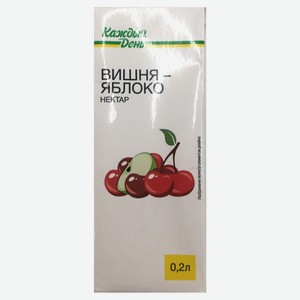 Нектар «Каждый День» Яблоко Вишня, 200 мл