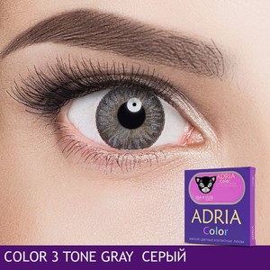 ADRIA Цветные контактные линзы, Color 3 tone, Gray, -0.00 / 14.2 / 8.6, 2 шт