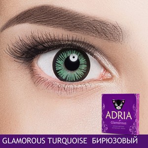 ADRIA Цветные контактные линзы, Glamorous, Turquoise, -2.50 / 14.5 / 8.6, 2 шт